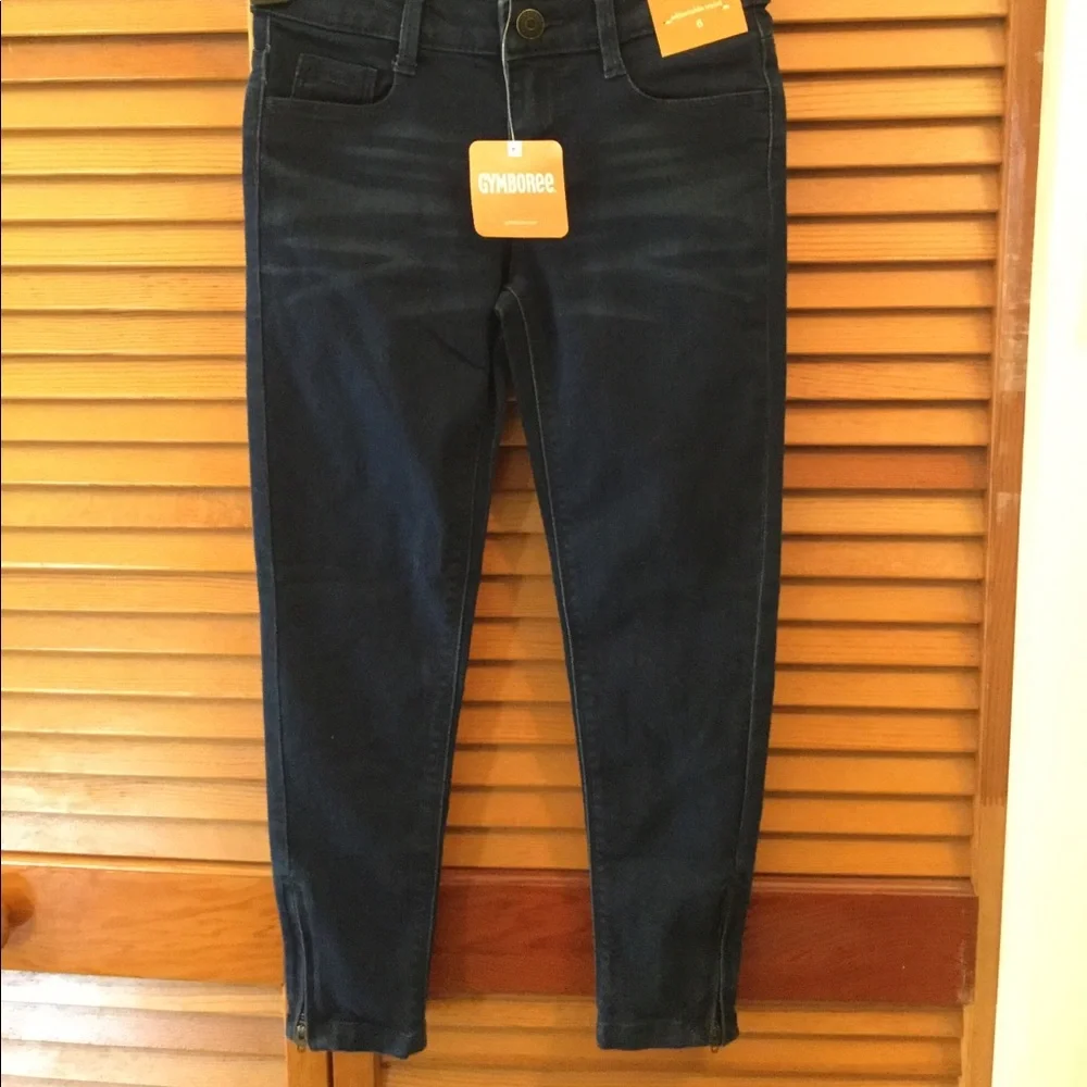 NWT Gymboree SZ 6 zip ankle dark stretch‎ skinny